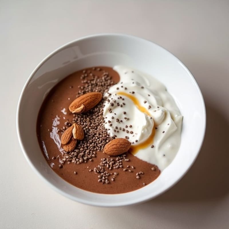 Creamy Greek Yogurt Protein Pudding with Cocoa and Chia