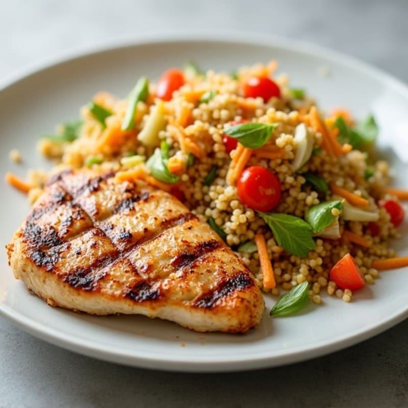 Grilled Chicken Breast with Crunchy Vegetable Slaw