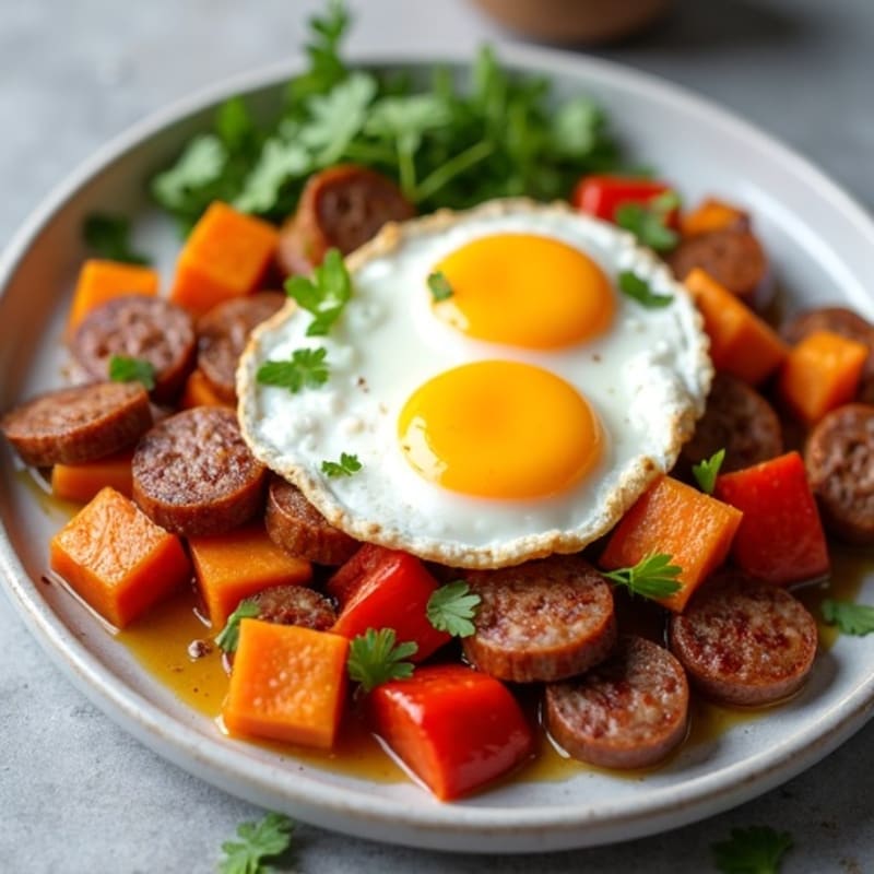 Protein-Packed Sweet Potato Hash with Eggs