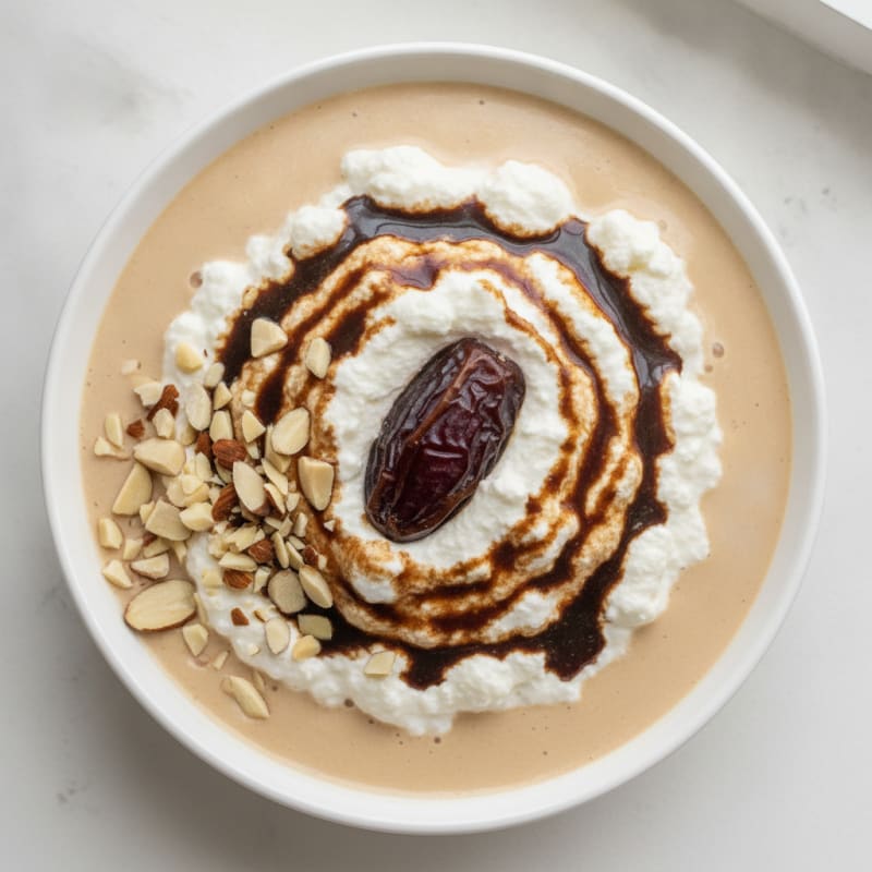 Iced Coffee Protein Shake with Whipped Cottage Cheese and Vanilla