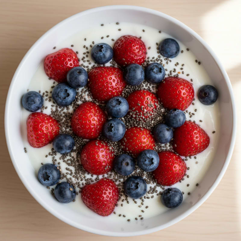 Greek Yogurt with Fresh Berries and Chia Seeds