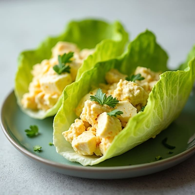 High-Protein Creamy Egg Salad Lettuce Wraps
