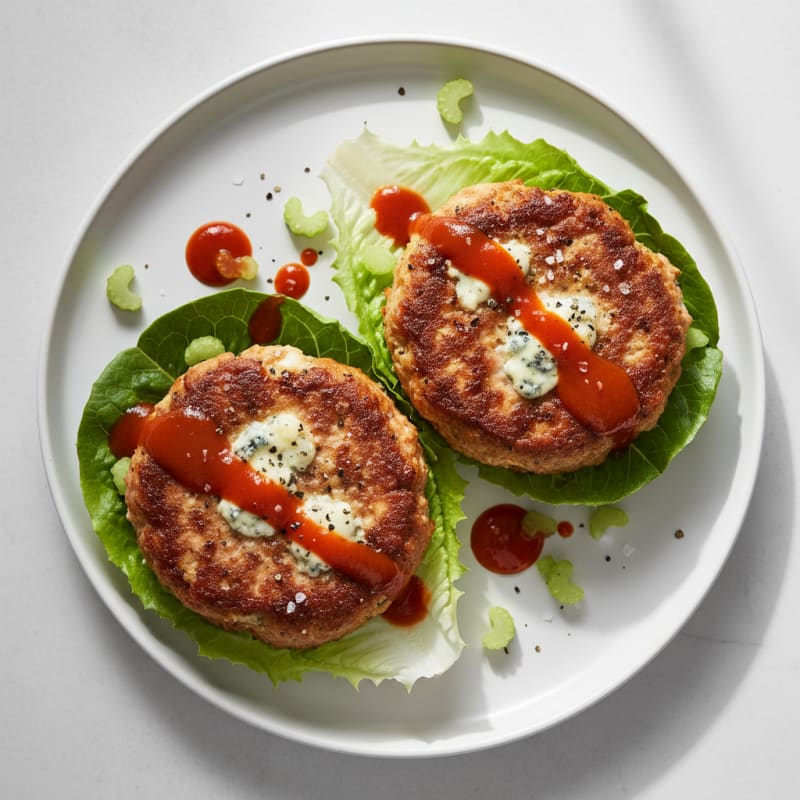 Crispy Buffalo Blue Cheese Burgers