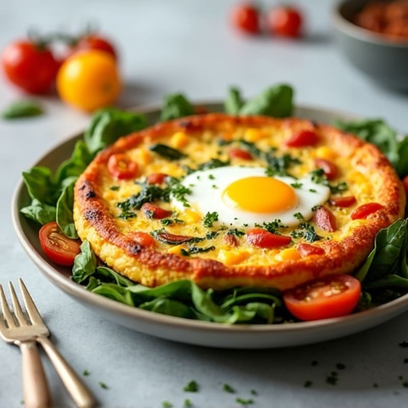 Fluffy Egg and Cheese Frittata with Roasted Vegetables