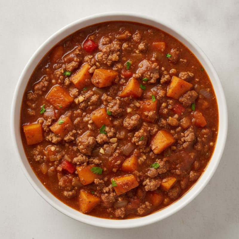 Ground Beef and Sweet Potato Chili