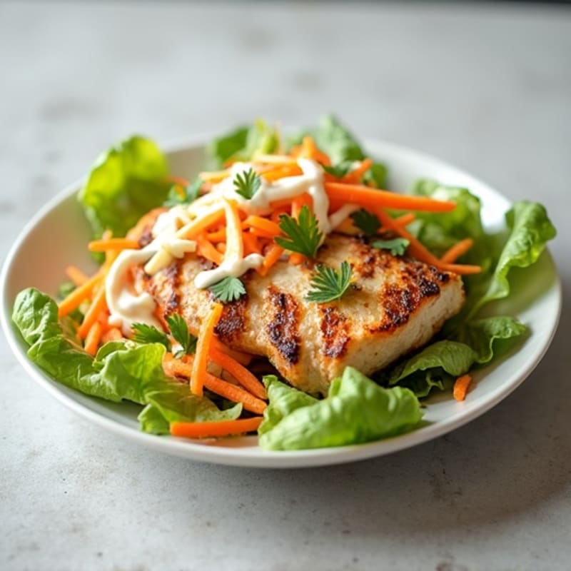 Grilled Chicken Breast with Crunchy Slaw and Lemon Yogurt