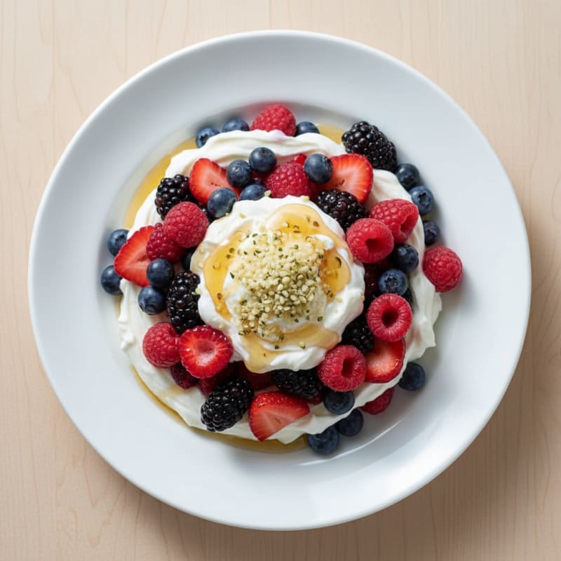 Greek Yogurt Protein Parfait with Mixed Berries