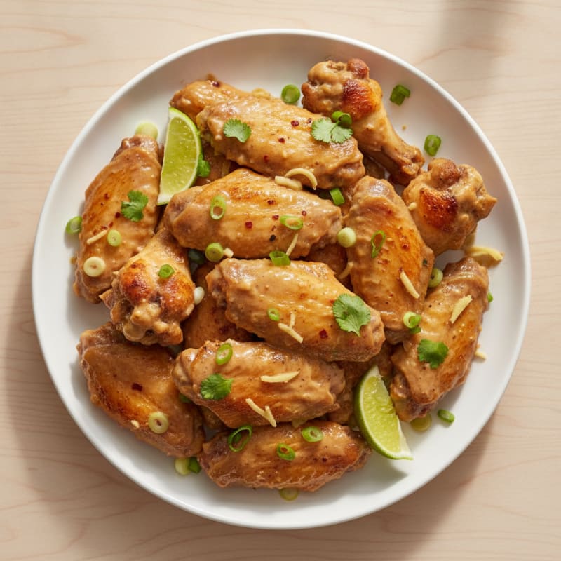 Baked Thai Peanut Chicken Wings