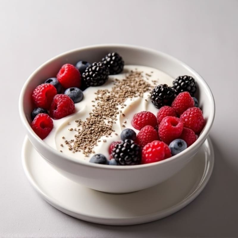 Silky Greek Yogurt Protein Bowl with Mixed Berries