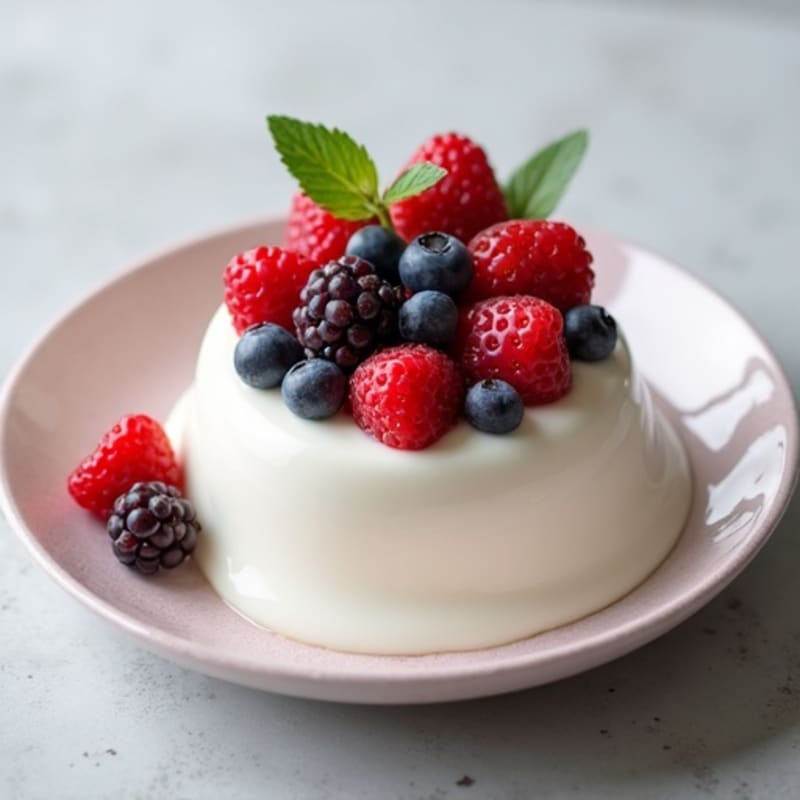 Silky Greek Yogurt Protein Pudding with Fresh Berries