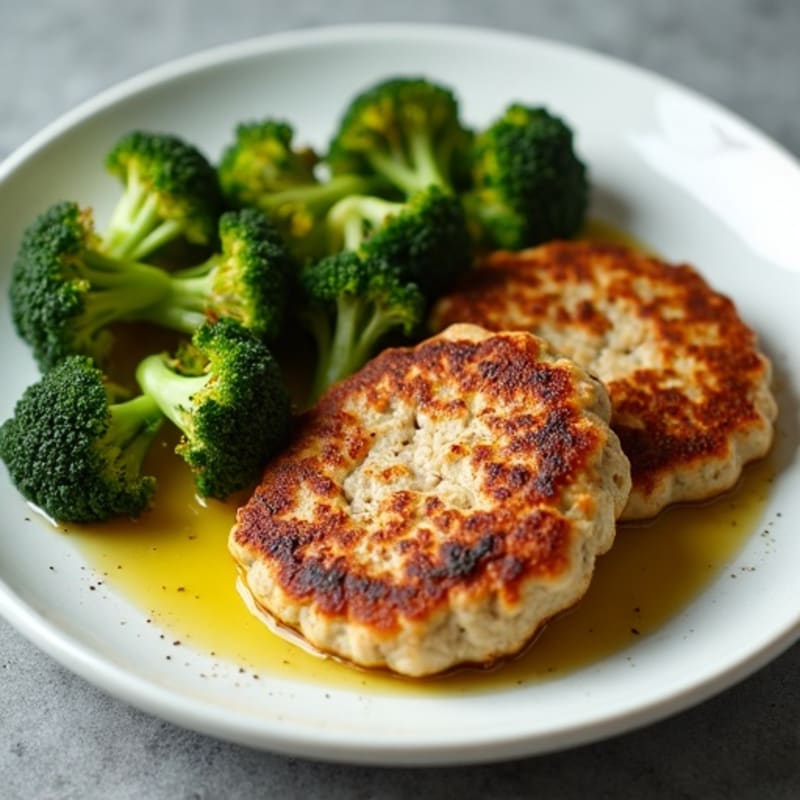 Seared Turkey Patties with Roasted Broccoli