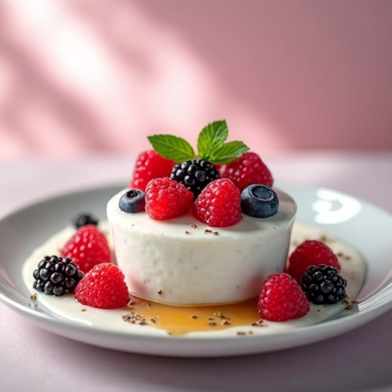 Silky Greek Yogurt Protein Pudding with Berries