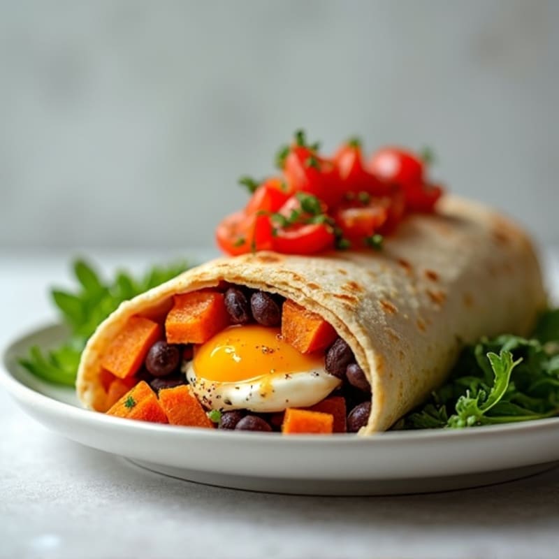 Protein-Packed Sweet Potato Black Bean Breakfast Burrito