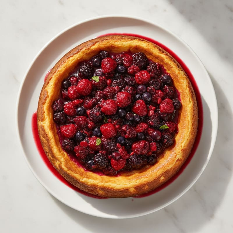 Greek Yogurt Protein Cheesecake with Mixed Berries