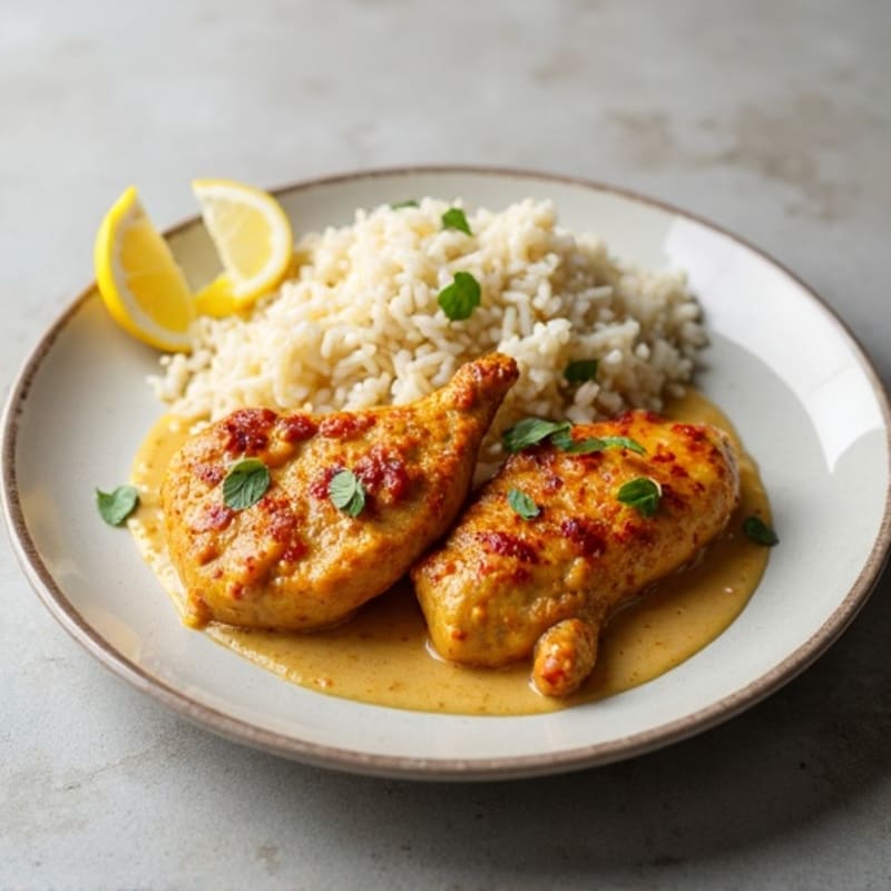Creamy Coconut Chicken Tikka with Fragrant Jasmine Rice