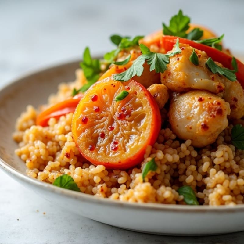 Crispy Chicken and Vegetable Brown Rice Stir-fry