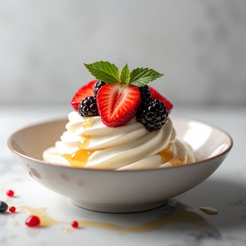 Silky Vanilla Protein Yogurt with Mixed Berries