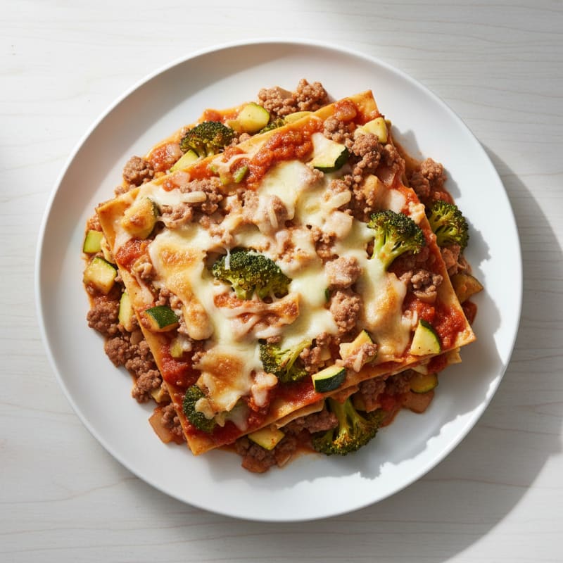 Ground Beef and Broccoli Sheet Pan Lasagna