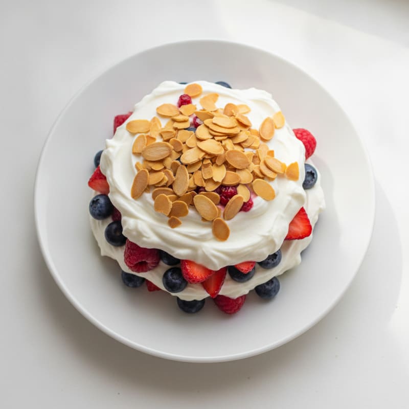 Creamy Greek Yogurt Protein Parfait with Berries and Almonds