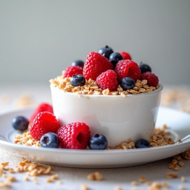 Silky Greek Yogurt Protein Mousse with Berries