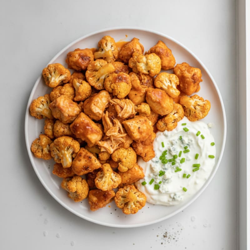 Buffalo Chicken and Cauliflower Bites