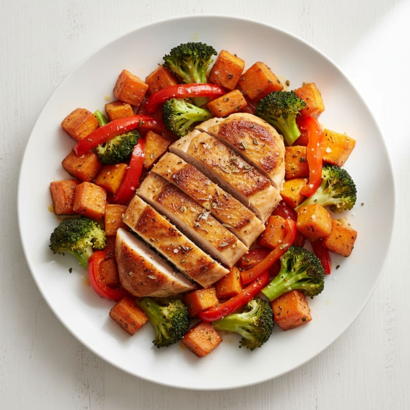 Crispy Lemon Herb Roasted Chicken and Vegetables