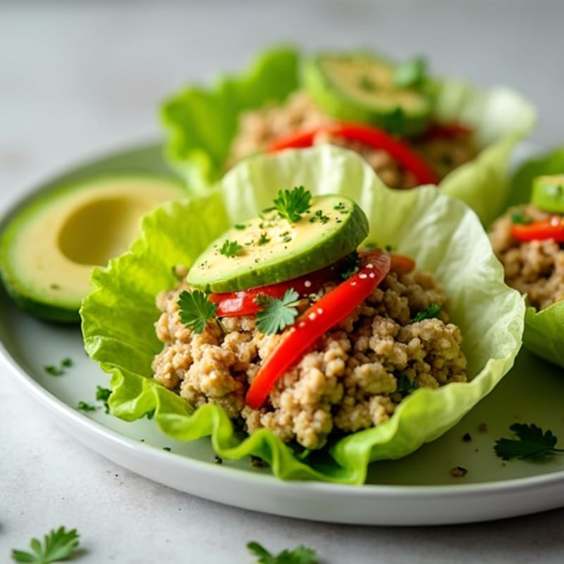 Herb-Seasoned Ground Chicken Lettuce Cups