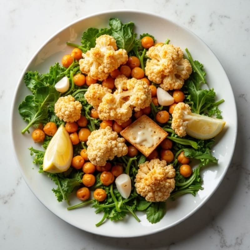 Crispy Roasted Cauliflower Salad with Creamy Tahini Dressing