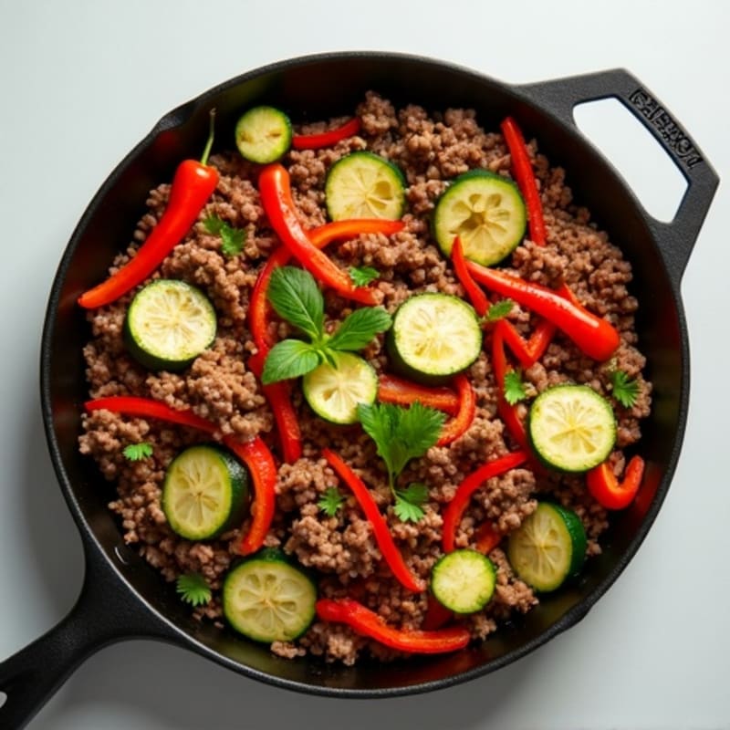 Lean Ground Beef and Vegetable Skillet