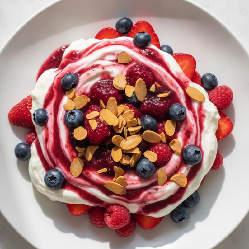 Greek Yogurt Protein Parfait with Berries and Almonds