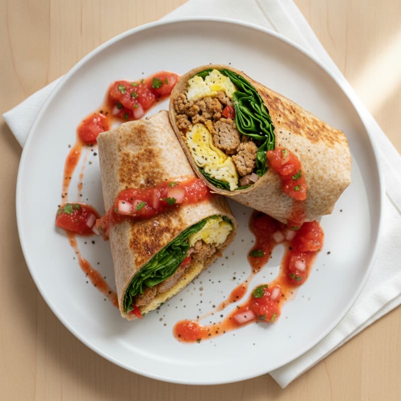 Loaded Breakfast Burrito with Salsa Fresca