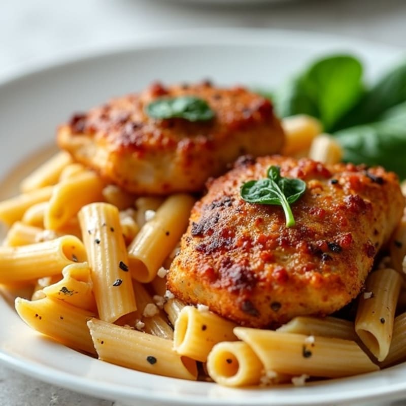 Spicy Cajun Chicken with Creamy Whole Wheat Pasta