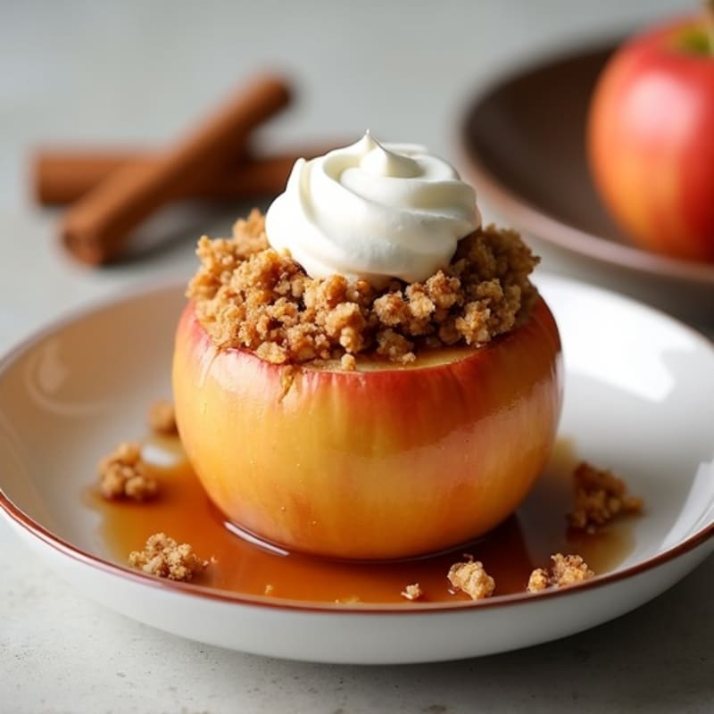 Warm Cinnamon Baked Apples with Crispy Oat Crumble
