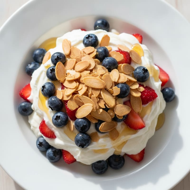 Greek Yogurt Protein Parfait with Berries and Almonds
