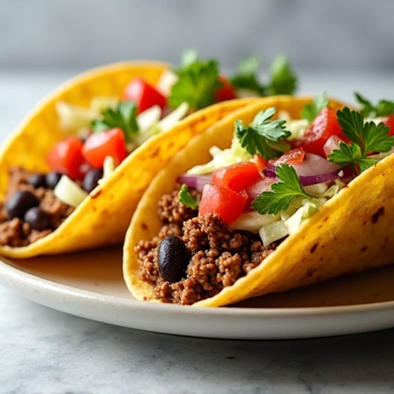 Lean Ground Beef Tacos with Fresh Pico de Gallo and Crunchy Cabbage