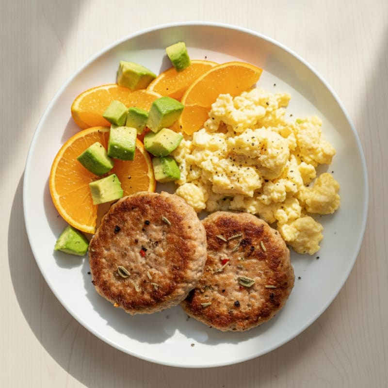 Sausage and Orange Breakfast Plate