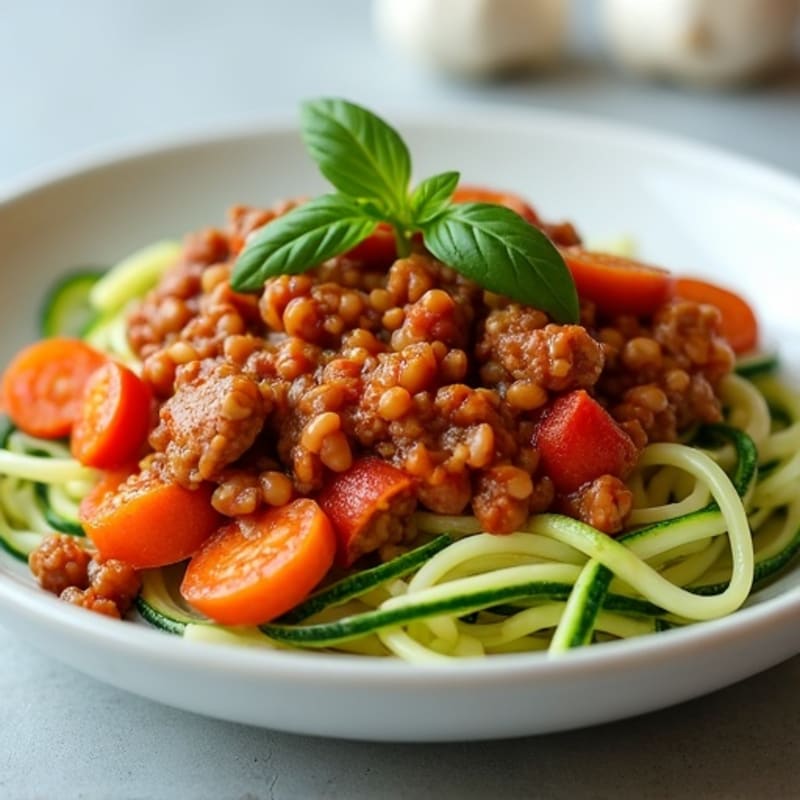Lean Turkey and Lentil Bolognese with Zucchini Noodles