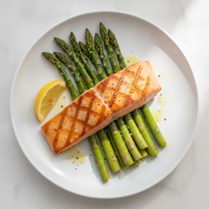 Pan-Seared Salmon with Roasted Asparagus