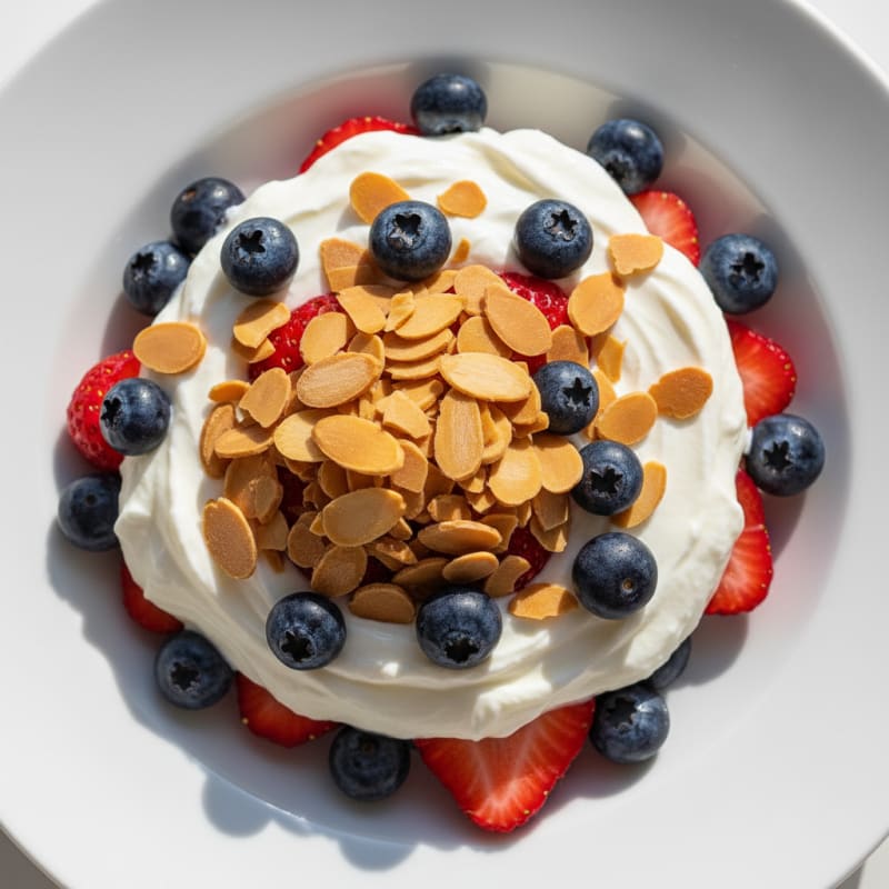Greek Yogurt Protein Parfait with Berries and Almonds