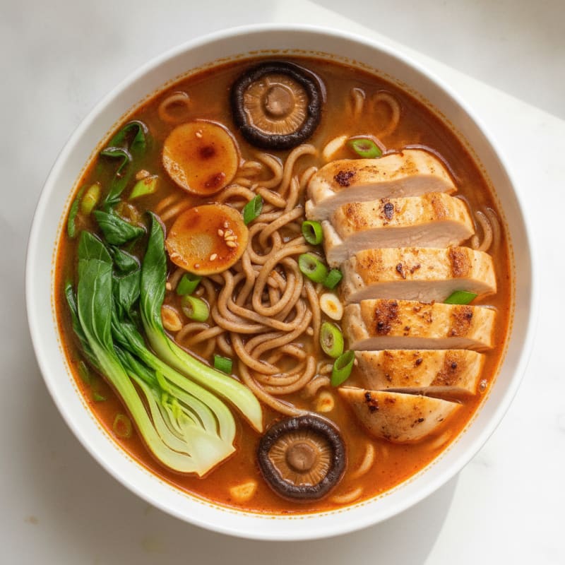 Sriracha Chicken Ramen Soup