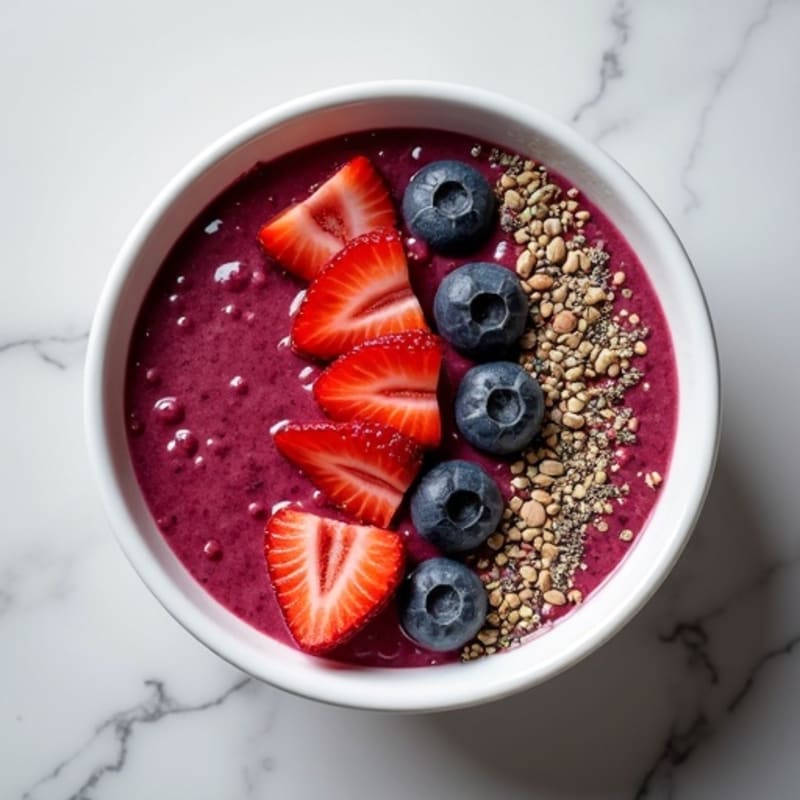 Silky Tofu Berry Smoothie Bowl with Chia Seeds