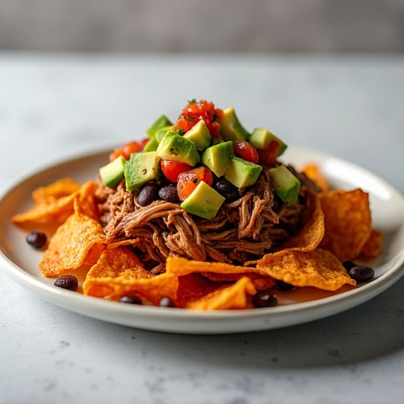 Tender Pulled Pork with Crispy Sweet Potato Nachos