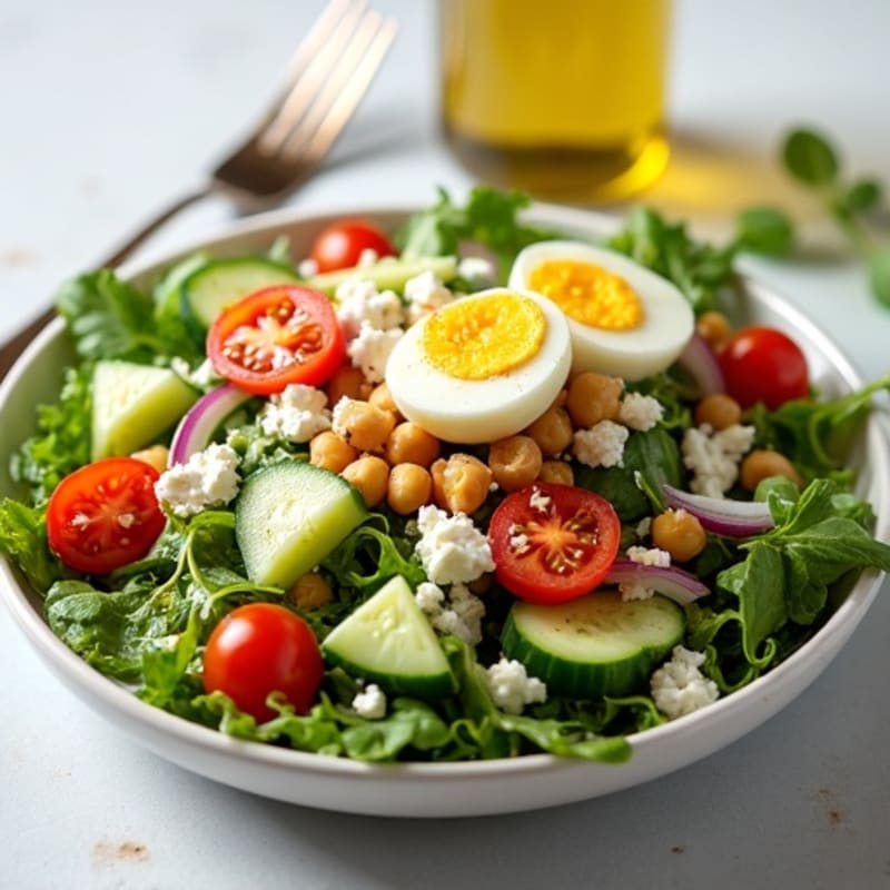 Fresh Crisp Vegetable Salad with Tangy Feta