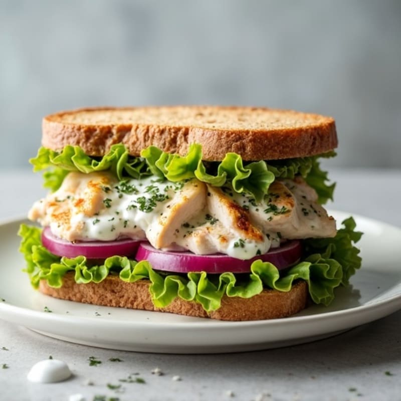 Herb-Roasted Chicken and Greek Yogurt Salad Sandwich