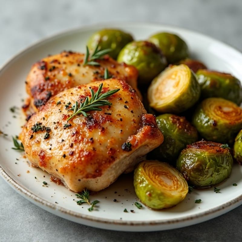 Herb-Roasted Chicken Thighs with Crispy Brussels Sprouts