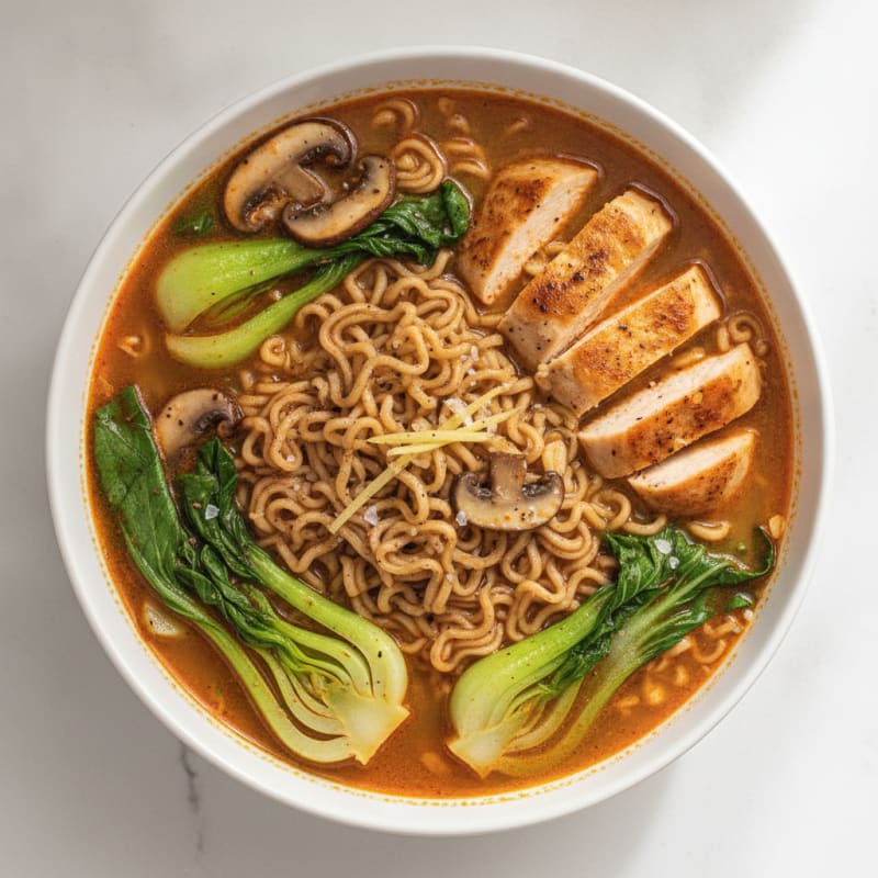 Sriracha Chicken Ramen Soup