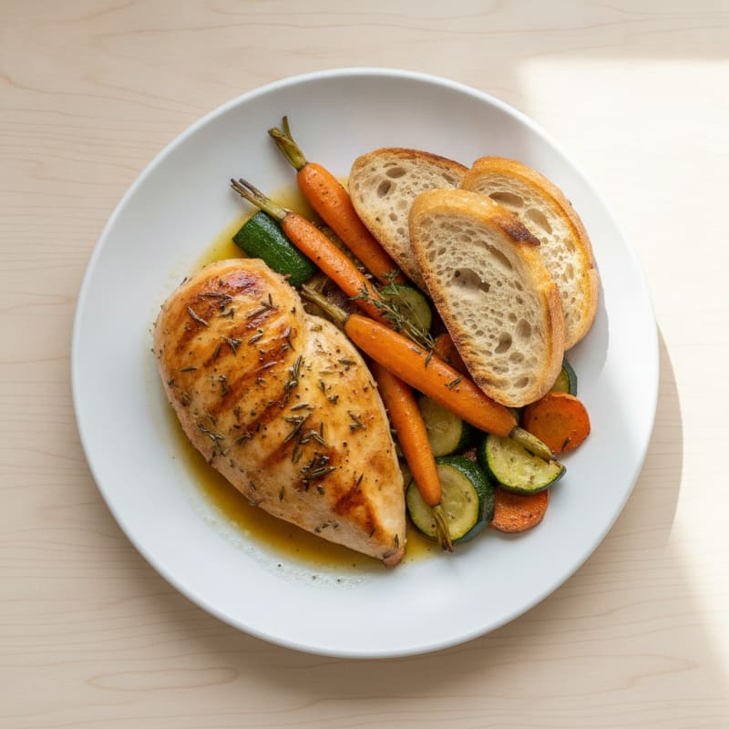 Herb-Roasted Chicken Breast with Roasted Vegetables