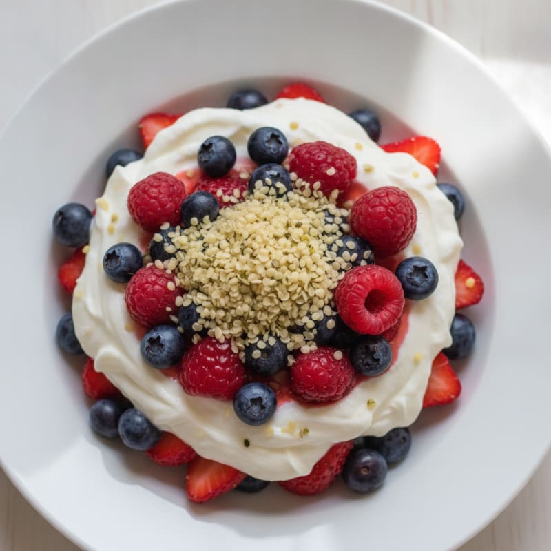 Greek Yogurt Protein Parfait with Mixed Berries