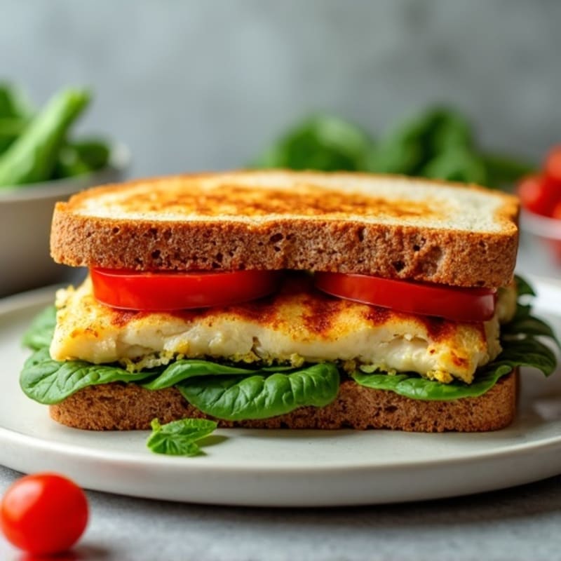 Grilled Chicken Pesto Sandwich on Whole Grain Bread