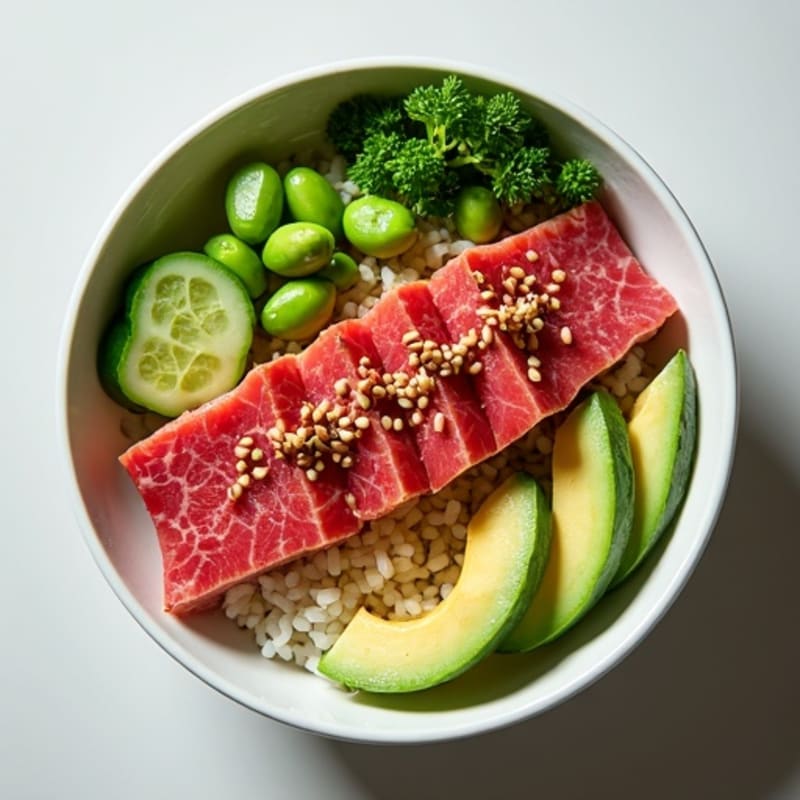 Fresh Ahi Tuna Poke Bowl with Sesame Rice